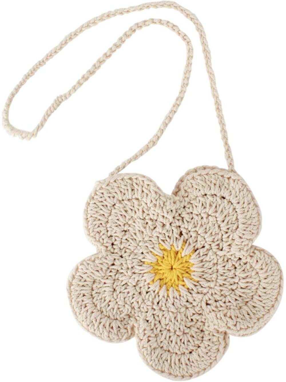 Women Mini Flower Cotton Crochet Crossbody Shoulder Bag Handbag Coin Purse